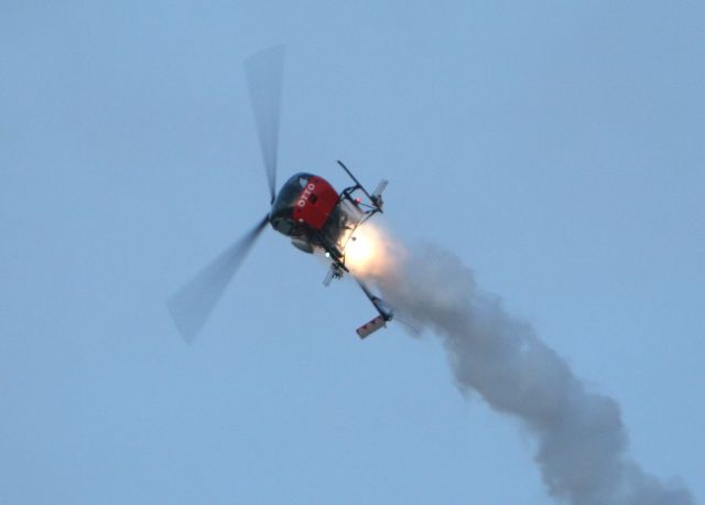 SCHWEIZER 269 (N7505B) - Hiller Vertical Challenge 2012 OTTO the Helicopter performing twilight show.