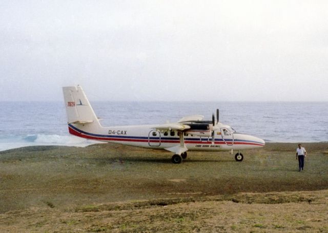 De Havilland Canada Twin Otter (D4-CAX) - 1988 - The Islands main Airport, Sao Filipe was on repairs (for over 10 years), so this was the only option. A short dirt runway, they had to scare away the goats before landing. 