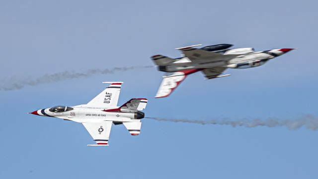 Lockheed F-16 Fighting Falcon — - Unfortunately only got one in focus, but I love the noticeable speed!