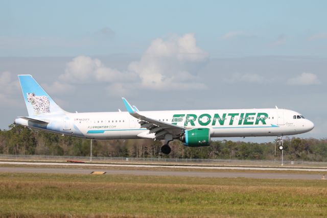 Airbus A321neo (N626FR) - Frontier Flight 3894 arrives on Runway 6 at Southwest Florida International Airport following flight from Detroit Metro Airport (12/19/24)