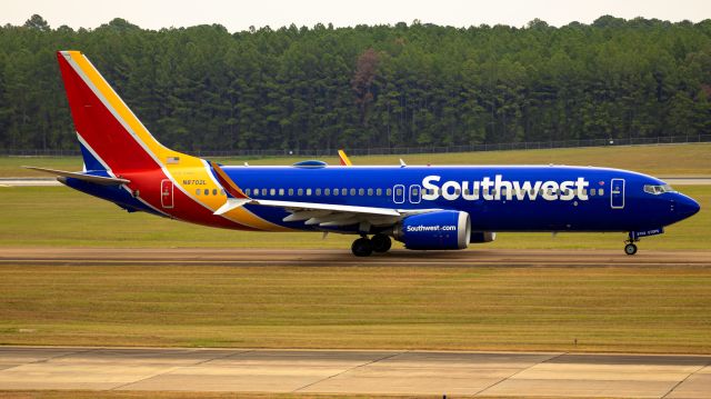 Boeing 737 MAX 8 (N8702L) - Terrible day for spotting, but I couldn't miss the chance to catch MAX #2!