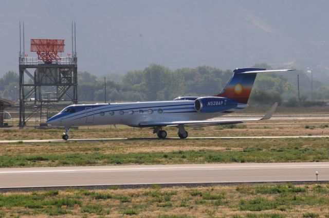 Gulfstream Aerospace Gulfstream V (N528AP) - First photo on FlightAware of (N528AP) new paint scheme! br /br /Definitely going to miss the palm tree, but it’s still there on the engine Nacelle. br /br /I think this is my favorite G550! br /Best viewed in full!