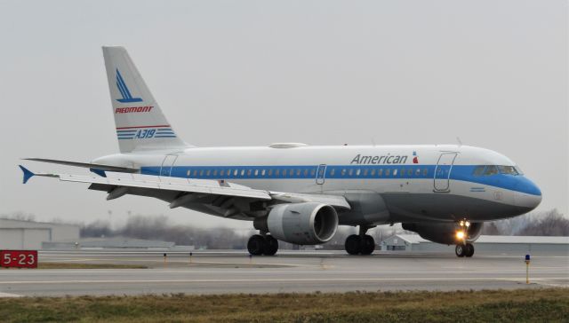 Airbus A319 (N744P) - Piedmont Heritage livery A319 arriving at BUF!