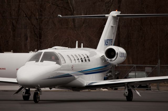 Cessna Citation CJ2+ (N971TB) - At the RELIANT AIR ramp. They have the lowest fuel price on the Danbury (KDXR) airport!