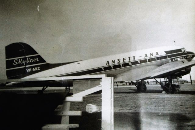 Douglas DC-3 (VH-ANZ) - Ansett-ANA DC3 VH-ANZ at Flinders Island, circa 1960