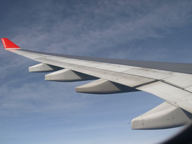 Airbus A330-300 (D-AERK) - Shortly after Take-off RWY 23L as AB3333 from DUS to DUS. Seat 37A.