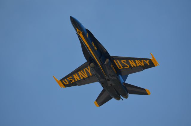 McDonnell Douglas FA-18 Hornet — - Deke Slayton Airfest June 2014. A little different perspective. I am in awe of the the excellent formation photos already uploaded by other members FlightAware of the Blue Angels so Ill try to throw in some atypical perspectives.