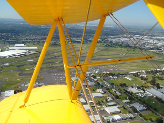 VH-PWS — - Departing Moorabbin Australia - view through the struts and wires of the wing