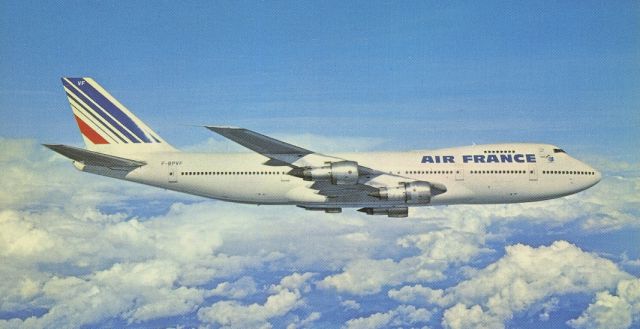 Boeing 747-200 (F-BPVF) - scanned from postcard