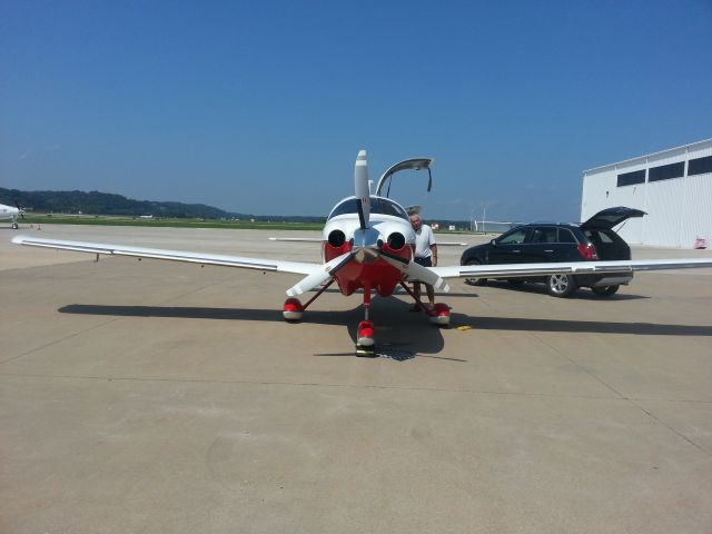 Cessna 400 (N711NN) - Ann and Rick headed home after Belleville high-school reunion