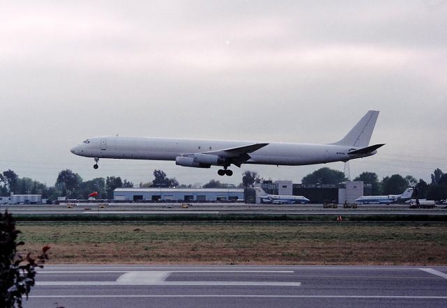 McDonnell Douglas DC-8-60 (N783AL) - KSJC - early July 1994 freighter action at SJC - I never went and chased this down on who this DC-8 belonged too.........but eventually it probably wore Airborne Express paint.