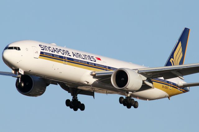 BOEING 777-300ER (9V-SWV) - SQ221 on approach to runway 16R.