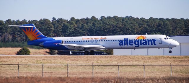 McDonnell Douglas MD-83 (N417NV) - The final time an Allegiant MD-80 will ever land at GSP. The end of the mad dog era for Allegiant. The MD-80 has not been sent to GSP for about 6 months and just a few short days before the fleet is retired, N417NV made one last trip to the palmetto state. GSP was Allegiants first SC destination started back in 2006 with four weekly flights to Orlando Sanford. Twelve years later we got one final visit by the MD-80. Very fitting end to this airplane and airport!