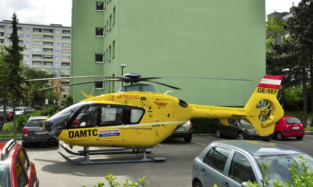 Eurocopter EC-635 (OE-XEF) - Christophorus Flugrettungsverein (ÖAMTC) Eurocopter EC135 T1 OE-XEF in a residential parking in Vienna town 