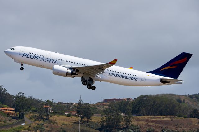 Airbus A330-200 (EC-OAQ) - Tenerife Norte - Los Rodeos (TFN / GCXO) - Spainbr /br /Photo taken: May 14, 2023br /br /Operator: Plus Ultrabr /Type: Airbus A330-203br /Registration: EC-OAQbr /Serial: 901