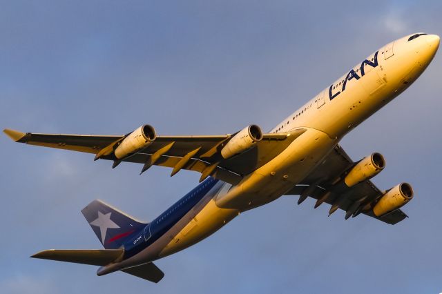 Airbus A340-300 (CC-CQC) - a very very rare moment here in Frankfurt! In the last 5 years ive seen only 2 times that Lan Chile was going out center. My first time 2012, this pic, an A340-300 in 2012, and my second time a Dreamliner last year, pic was uploaded some times before!