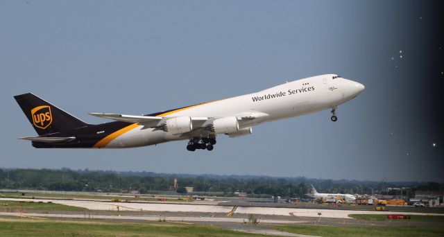 BOEING 747-8 (N616UP) - Shortly after departure is this 2019 United Parcel Service Boeing 747-8F in the Summer of 2022.