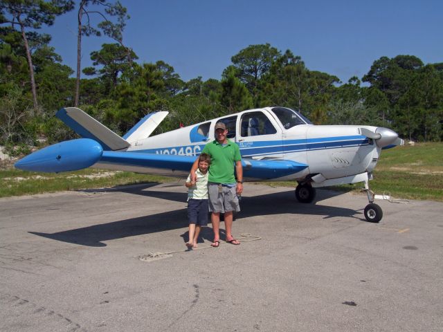 Beechcraft 35 Bonanza (N3348C) - A stopover at St George Island Airport in 2009 with Mathew Tarkenton and Grand Son Zachery Harmeyer.