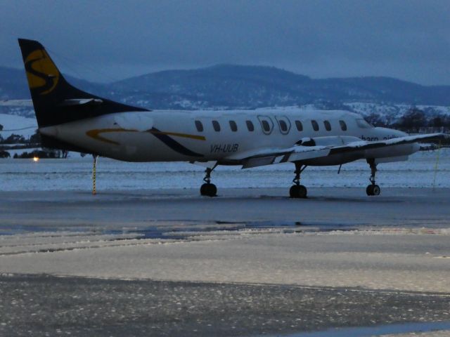 GLOSTER Meteor (VH-UUB) - August 2020, overnight snow closed Launceston Airport.