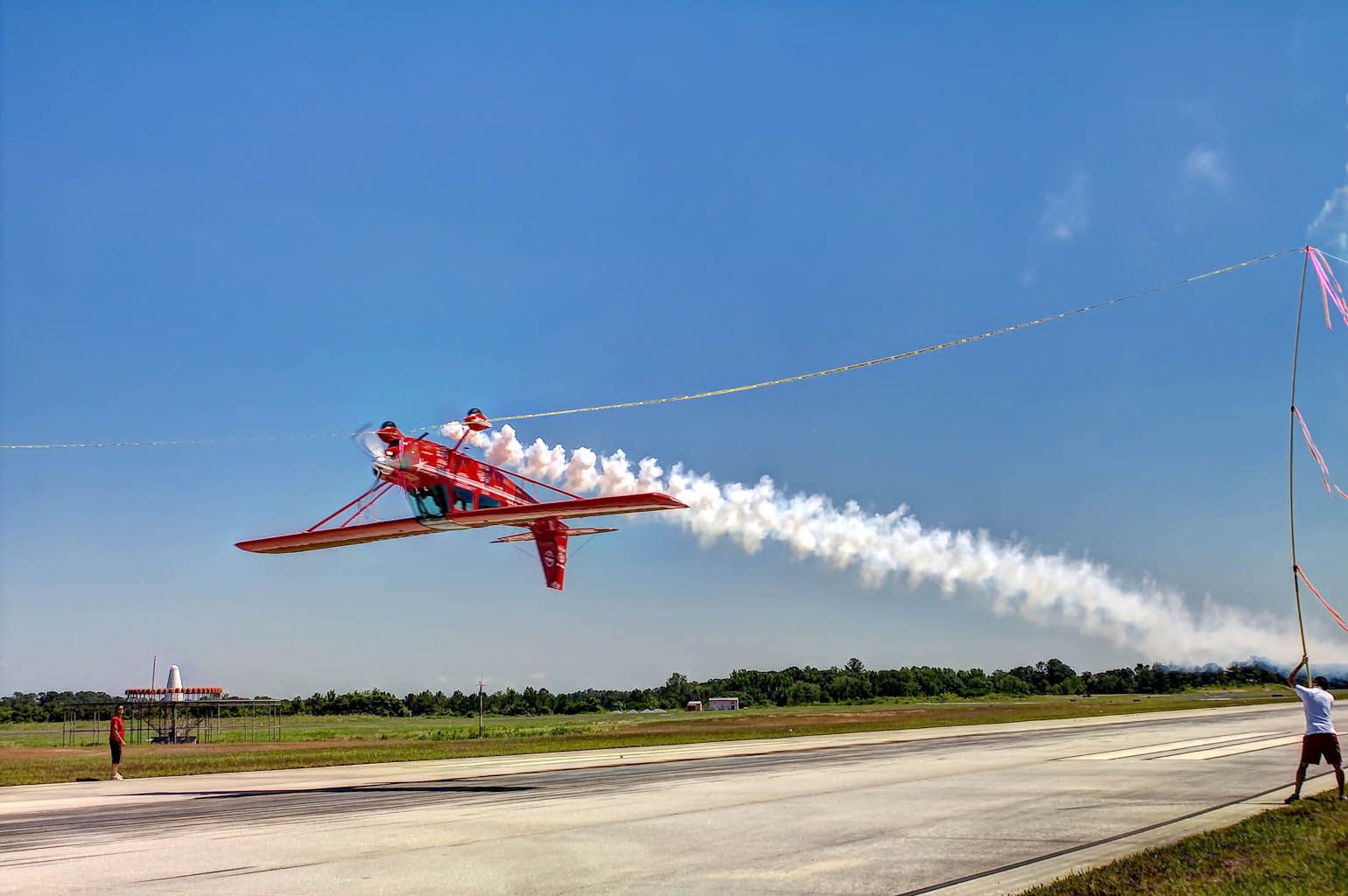 CHAMPION Decathlon (N30GK) - Greg Koontz cuts the ribbon at PDK airport in Atlanta, Georgia.