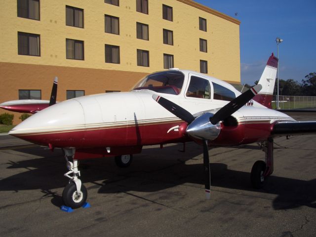 Cessna 310 (N310RR) - At Santa Maria Airport (KSMX).  Outside of the Raddison.