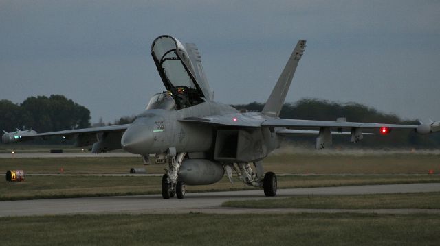 McDonnell Douglas FA-18 Hornet (16-8773) - 506 (168773) of the U.S. Navy E/A-18G Growler Demo Team, VAQ-129, taxiing past the flight line after performing in the Wednesday evening Air/Firework-Show at EAA AirVenture 2023. br /br /7/26/23
