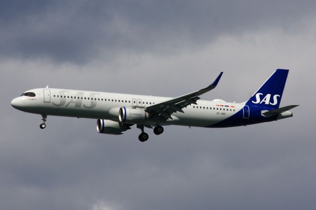 Airbus A321neo (SE-DMO) - SAS A21N arrival to Logan on 3/27/22 resuming service and possibly the first time the airline brought this aircraft type to Logan.