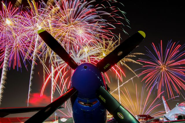 N51VL — - Fireworks display behind a P-51 Mustang at the 2021 Sun N Fun Aerospace Expo in Lakeland Florida. Questions about this photo can be sent to Info@FlewShots.com