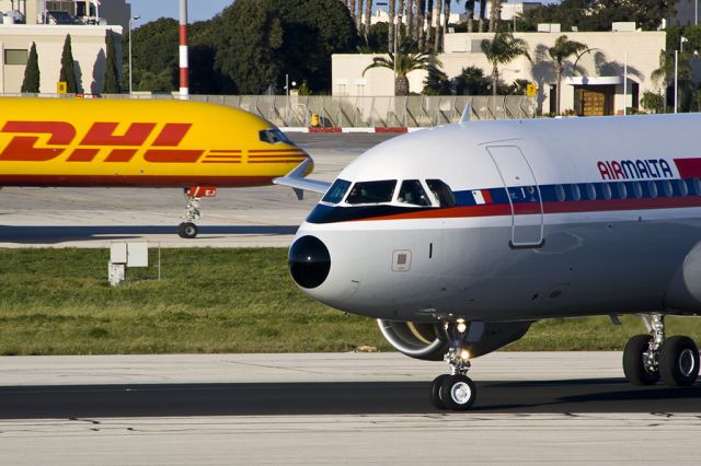 9H-AEI — - Just landed RWy 31 with new Retro livery (16.04.14)