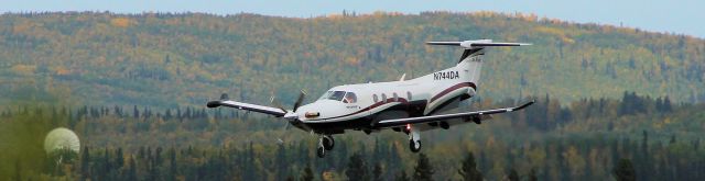 Pilatus PC-12 (N744DA) - Resident PC-12 returning from another trip.