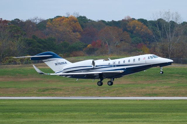 Cessna Citation X (N750NA) - N750NA is a 2000 Cessna Citation X (750) seen here departing Atlanta's PDK executive airport. I shot this with a Canon 100-400mm IS II lens at the focal length of 234mm. Camera settings were 1/2000 shutter, F5, ISO 800. Please check out my other photography. Votes and positive comments are always appreciated. Questions about this photo can be sent to Info@FlewShots.com