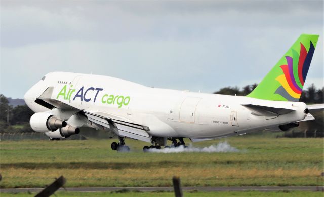 Boeing 747-400 (TC-ACF) - AirAct cargo b747-481(bdsf) tc-acf landing at shannon from istanbul 23/9/20.