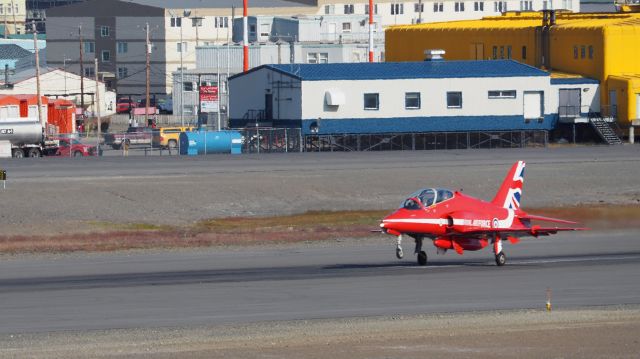 Boeing Goshawk (XX278) - Royal Air Force XX278, a Red Arrow, British Aerospace Hawk T.1A (Hawker Siddely Hawk)br /It joined the Red Arrows in 2013.  Leaving the Iqaluit airport August 15, 2019