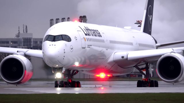 Airbus A350-900 (D-AIXI) - taxing runway 08L departing to Seoul (ICN)