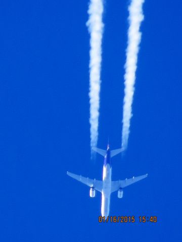 Boeing 757-200 (N934FD) - FedEx flight 378 from MEM to BIL over Southeastern Kansas at 38,000 feet.