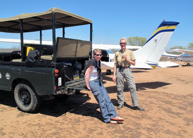 Cessna Centurion (ZS-AVB) - ALB - After Landing Beer at Ingwelala, South Africa.