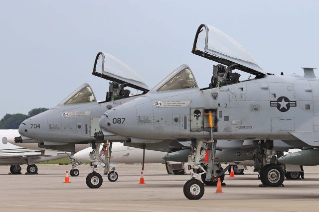 Fairchild-Republic Thunderbolt 2 (79-0087) - Two A-10’s from the 175th FW, 104th FS, MD ANG, Warfield ANG Base at Martin State Airport, Middle River, Md on the ramp this afternoon, Friday 23 Jul 2021.