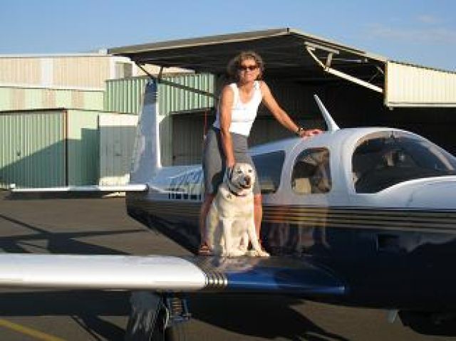 Mooney M-20 Turbo (N252AV) - Lets Go Flying! Captain Gina and FO Bailey boarding