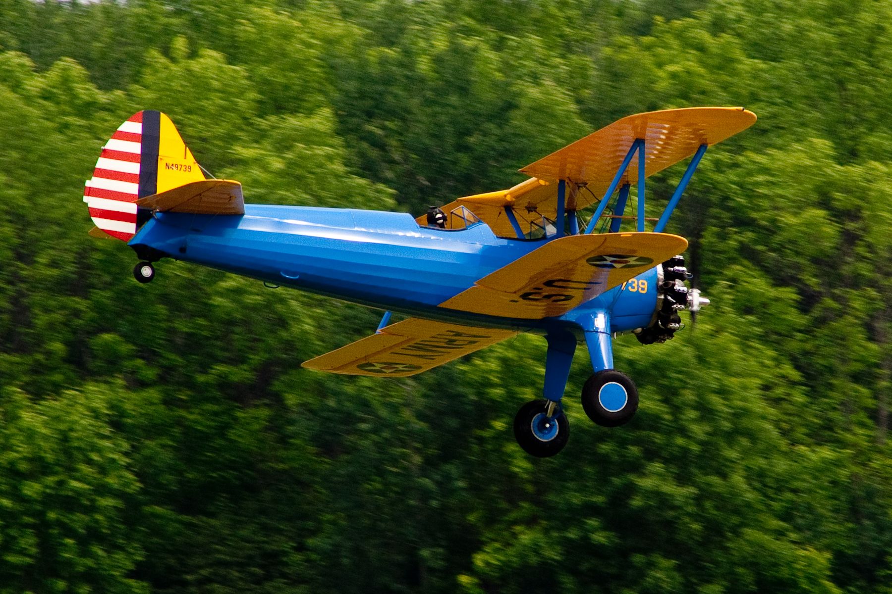 Boeing PT-17 Kaydet (N49739) - John Mohr flying his PT17 at the 2010 Manitowoc Air Show.