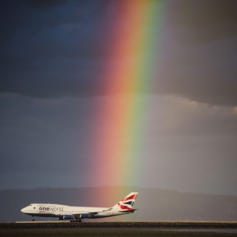 Boeing 747-400 — - Somewhere over the rainbow, Speed Birds fly 