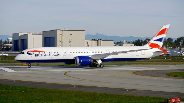 Boeing 787-9 Dreamliner (G-ZBKB) - BOE363 taxis to the Boeing North ramp after a taxi test on 10.15.15. (ln 357 / cn 38617).