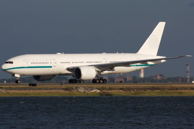 Boeing 777-200 (P4-XTL) - Comlux B777-200 departing BOS for KC on 8/8/22.