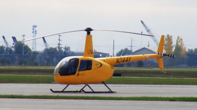 Robinson R-44 (N344Y) - One of about four R44 Cadets operated by the University of North Dakota, this one is in quite a cheerful yellow color!