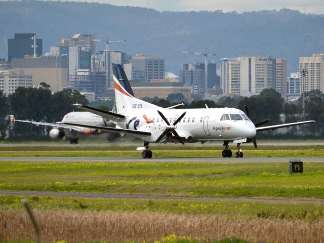 Saab 340 (VH-OLL) - On taxi-way for take off on runway 05. Thursday 12th July 2012.