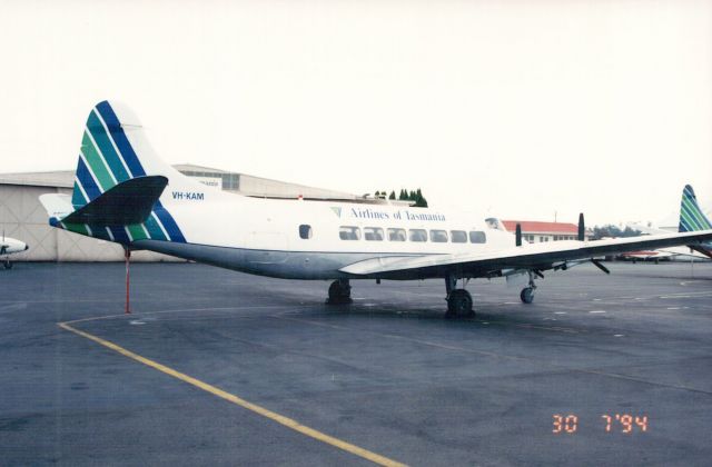 VH-KAM — - VH-KAM C/N 14123br /Aircraft was operated by Kendell Airlines, then sold to Avdev Airlines.br /Airlines of Tasmania purchased the aircraft in September 1985.br /This aircraft operated the last Heron flight for Airlines of Tasmania in November 1994.