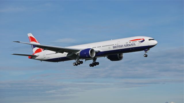 BOEING 777-300 (G-STBH) - BOE74 on final to Rwy 16R to complete a flight test on 10.4.13. (LN:1143 cn 38431).