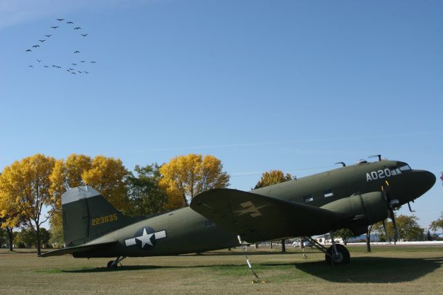 Douglas DC-3 — - Fall Colors at the EAA Air Museum Oshkosh, WI