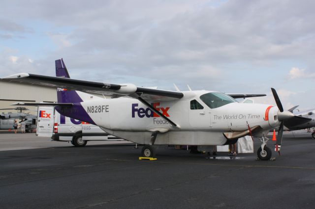 Cessna Caravan (N828FE) - FedEx Feeder plane on static display at 2012 Florida International Airshow