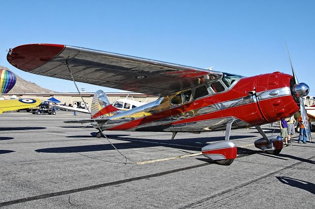 Cessna LC-126 (N195SC) - N195SC 1949 Cessna 195 Turbo Charged C/N 7402br /br /12th Annual Apple Valley Air Showbr /br /Apple Valley Airport (APV) (KAPV)br /California, USAbr /TDelCorobr /October 12, 2013