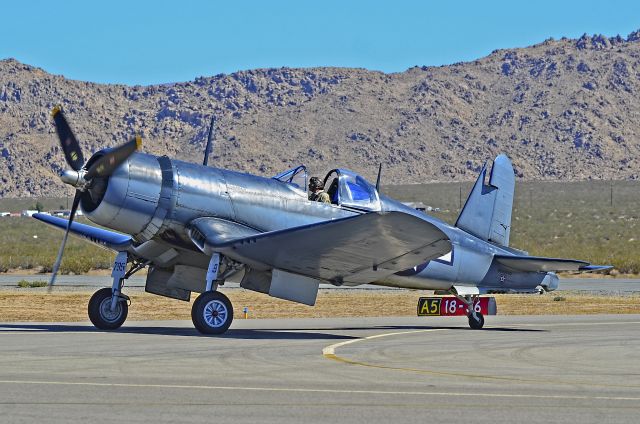 VOUGHT-SIKORSKY V-166 Corsair (N83782) - NX83782 Vought-Sikorsky F4U-1A Bu No 17799 Corsair - Planes of Fame Air Museumbr /br /12th Annual Apple Valley Air Showbr /br /Apple Valley Airport (APV) (KAPV)br /California, USAbr /TDelCorobr /October 12, 2013